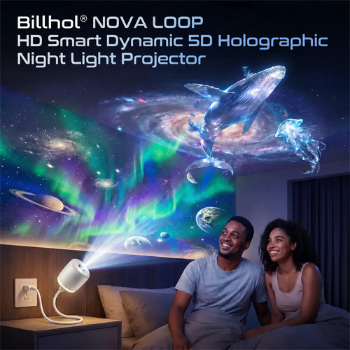Billhol® 🌌 NEXT-GEN SMART PROJECTION HD Smart Dynamic 5D Holographic Night Light Projector