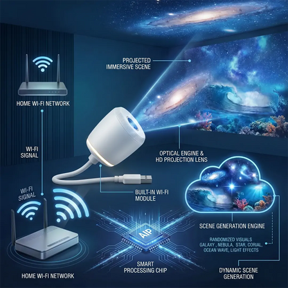 Billhol® 🌌 NEXT-GEN SMART PROJECTION HD Smart Dynamic 5D Holographic Night Light Projector