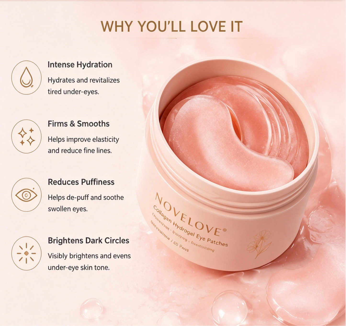 NOVELOVE®Biodegradable Hydrogel Eye Patches